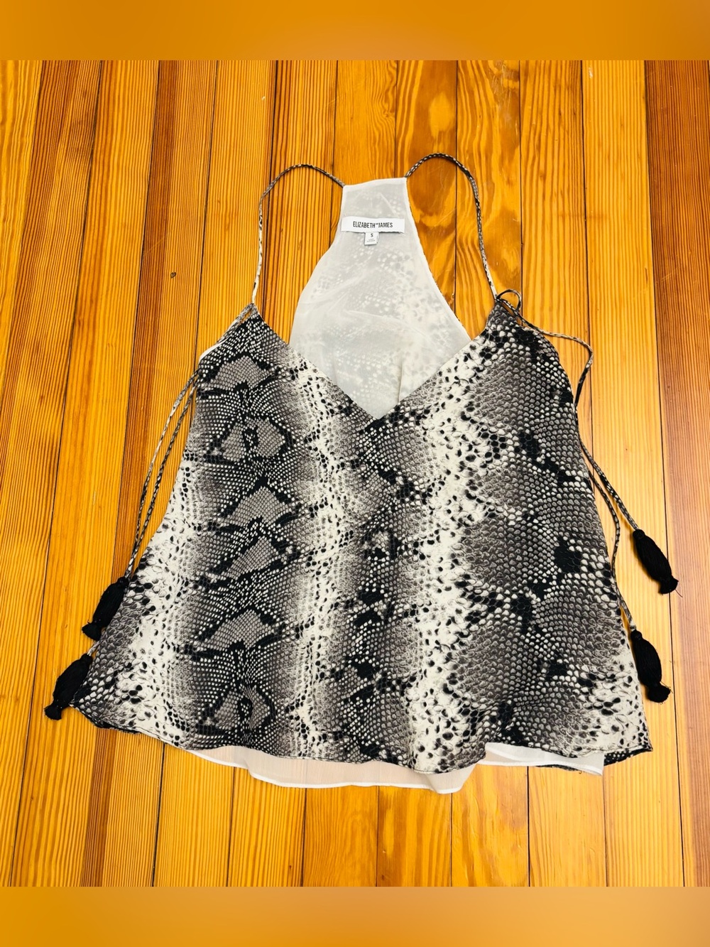 Elizabeth & James Python Print Silk Top - Picture 4 of 9